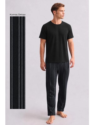 Mısırlı Erkek Bambu Düz Paça Pantolon Siyah