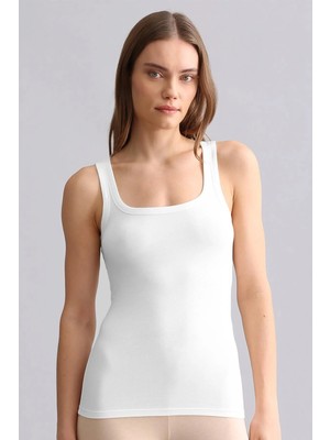 Mısırlı Modal By Tencel U Helen Kalın Askılı Long Atlet Beyaz