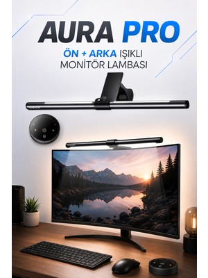 Venenon Aura-Pro Monitör Lambası Ön-Arka Işık Kumandalı Kademeli Parlaklık Renk Ayarlı Masa Pc Ekran Işığı