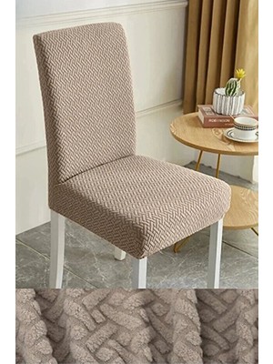 Akbu Sandalye Kılıfı , 6lı Paket , Likrali Kümaş Desenli Sandalye Örtüsü, Lastikli, Esnekli ,kaliteli