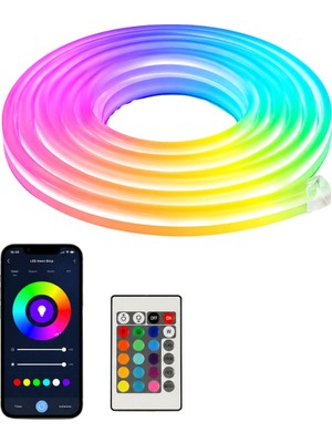 Eco Lounge Rgb Neon LED Şerit Işık Kumandalı USB Girişli Su Geçirmez Şerit LED