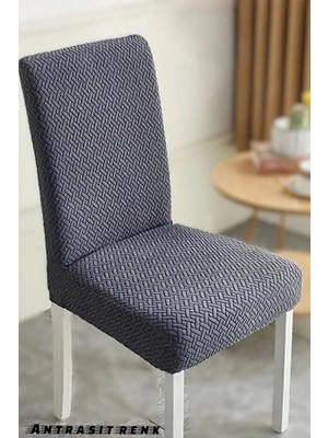 Akbu Sandalye Kılıfı , 6lı Paket , Likrali Kümaş Desenli Sandalye Örtüsü, Lastikli, Esnekli ,kaliteli