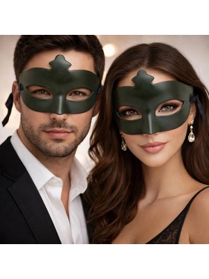 Eco Lounge Haki Yeşil Gizemli Masquerade Maskesi BX40