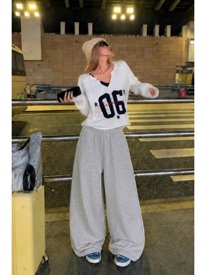 Vladivosto Bol Unisex Oversize Yüksek Bel Baggy Eşofman Altı Ayarlanabilir Stoper Paça