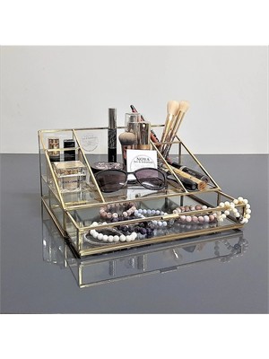 St. Morritz Paris (+1 Çekmeceli) Klasik Model 30 cm Pirinç Makyaj Organizer