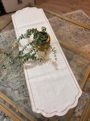 Elora Maison Mare Runner, Keten Runner, Nakışlı Runner