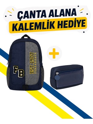 Fenerbahçe Pelüş Logolu Çanta ve Çift Gözlü Kalemlik Hediyeli