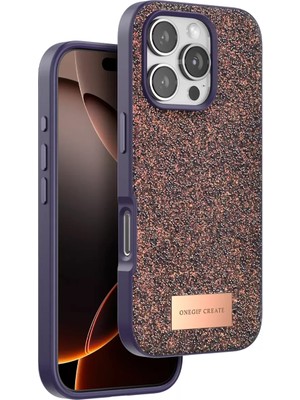 Bezos iPhone 16 Pro Max Bright Simli Kapak - Derin Mor