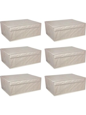 St. Morritz 6'lı Kahverengi Baza Içi Kapaklı Düzenleyici Kutu 50X40X19 cm