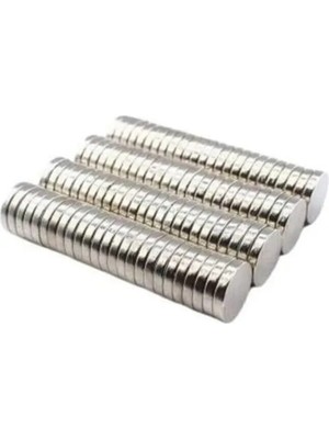 Alkasaz 50 Adet 10X2MM Yuvarlak Neodyum Mıknatıs Güçlü Magnet Nikel Kaplamalı
