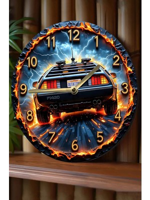 St. Morritz Sessiz Yuvarlak Ahşap Duvar Saati, Kuvars Hareketli 3D Görünümlü 2d Saat SDW062
