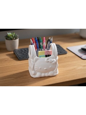 Hello Kitty Poşet Çanta Tasarımlı Kalemlik ve Masa Düzenleyici - Boyanabilir