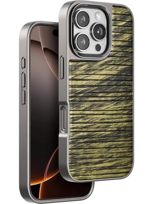 Bezos iPhone 16 Pro Wave Kapak - Koyu Kahve