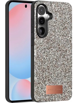 Bezos Galaxy S24 Bright Simli Kapak - Gümüş