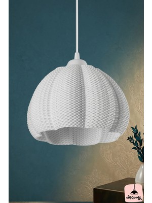 St. Morritz Verda Mesh Dokulu Avize, Pinterest Tarzı Özel Tasarım Tekli Sarkıt Avize (Bioplastik) E27