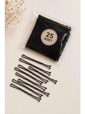 Invictus Design Kadın 25'li Paket Siyah Tel Toka 1. Kalite Dayanıklı Yüksek Kalite
