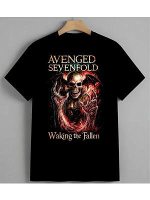 Avenged Sevenfold Kuru Kafa Syh Unisex Erkek Kadın Oversize Tişört Siyah
