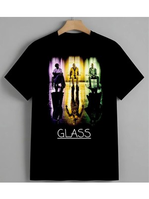 Glass Film Renkli Ilustrasyon Syh Unisex Erkek Kadın Oversize Tişört Siyah