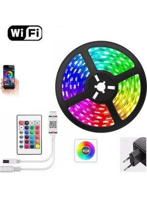 St. Morritz Wifi Rgb 3 Çipli Şerit LED Işık Silikonlu Su Geçirmez 5 mt