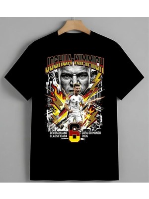 Joshua Kimmich Futbol Posteri Unisex Erkek Kadın Oversize Tişört Siyah