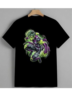 Neon Robot Mekanik Insan Unisex Erkek Kadın Oversize Tişört Siyah
