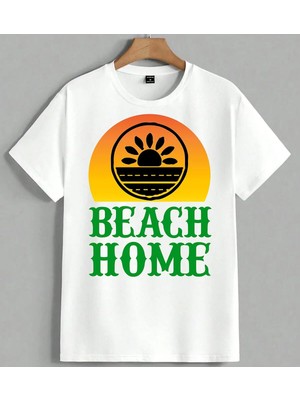 Beach Home Gunus Horizon Unisex Oversize Tişört Beyaz