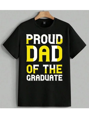 Proud Band Sari Tipografi Baskılı Unisex Erkek Kadın Oversize Tişört Siyah