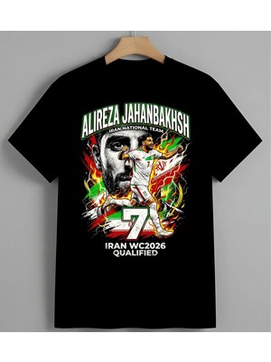 Nuraz Albaniaran Futbol Ates Unisex Erkek Kadın Oversize Tişört Siyah