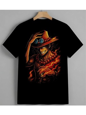 Uzayli Maske Turuncu Fantastik Unisex Erkek Kadın Oversize Tişört Siyah