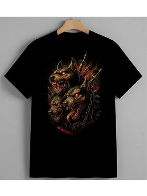 Demon Kafa Kizil Goz Fantezi Syh Unisex Oversize Tişört Siyah