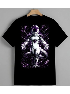 Mor Enerji Robot Kadin Gucu Unisex Erkek Kadın Oversize Tişört Siyah