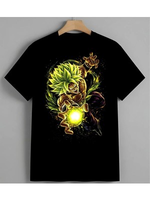 Dragon Ball Super Saiyan Anime Syh Unisex Erkek Kadın Oversize Tişört Siyah