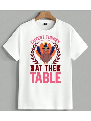 Cutest Turkey Masa Sohbeti Unisex Oversize Tişört Beyaz