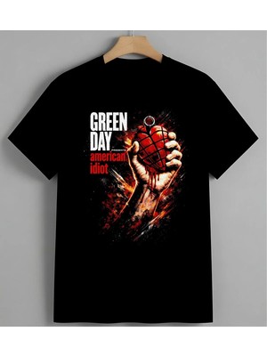 Green Day American Idiot El Syh Unisex Erkek Kadın Oversize Tişört Siyah