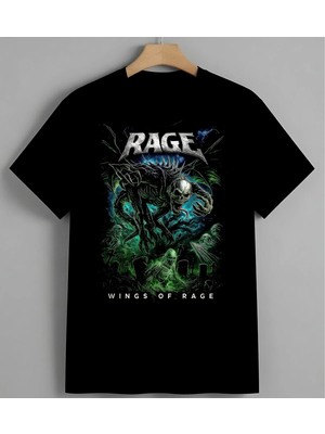 Race Wings Tasarimi Hayvan Unisex Erkek Kadın Oversize Tişört Siyah