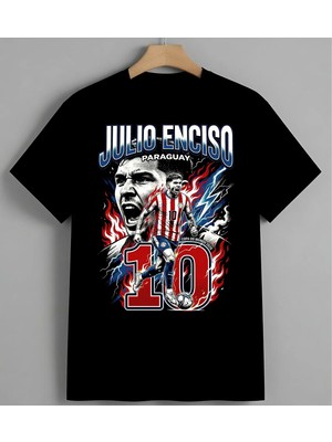 Julio Engiso Futbol Oyuncu Unisex Erkek Kadın Oversize Tişört Siyah