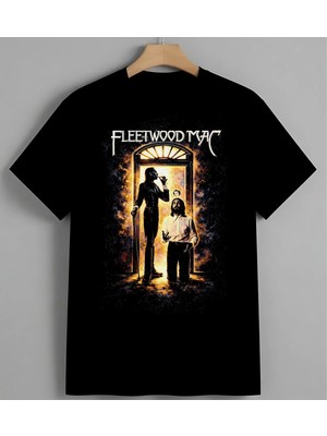 Fleetwood Mac Retro Muzik Syh Unisex Erkek Kadın Oversize Tişört Siyah