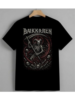 Darkren Band Iskelet Metal Syh Unisex Erkek Kadın Oversize Tişört Siyah