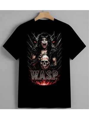 Wasp Film Korku Plakati Kan Unisex Erkek Kadın Oversize Tişört Siyah