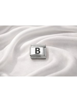 Ny Joy B Harfi Charm – Çelik Harfli Bileklik Aksesuarı , Kişiye Özel Modüler Takı