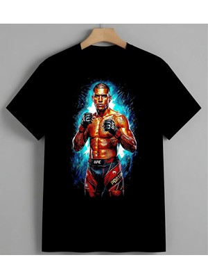 Ufc Dovuscusu Neon Sanat Doven Unisex Erkek Kadın Oversize Tişört Siyah
