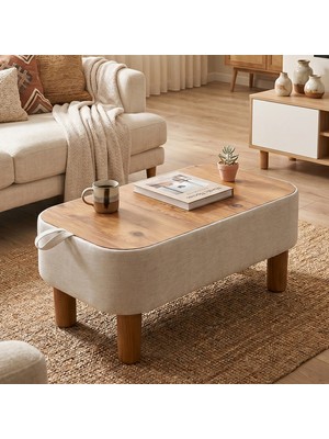Zem Ramos Sandıklı Orta Sehpa/bench, Açık Krem