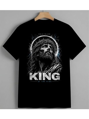 Kral Tacli Kucuk Abi Sanat Unisex Erkek Kadın Oversize Tişört Siyah