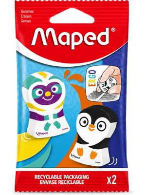Maped Ergo Fun Hayvan Figürlü Silgi 2 Li Paket