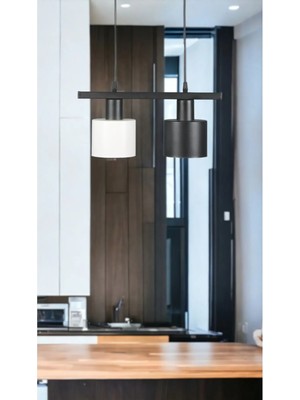 St. Morritz Mısra Özel Tasarım - Modern - Cafe - Mutfak - Salon 2 Li Metal Sıralı Sarkıt Avize