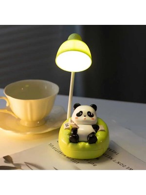 St. Morritz Panda Başucu - Masa Lambaları, Şarj Edilebilir Kanepe Çekmeceli, 3 Işık Modu(Yeşil ve Bej Renkler)