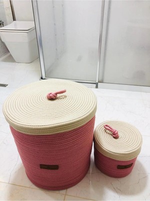 St. Morritz Jüt,hasır,2 Li,banyo Sepet Takımı,bohem Tarzı Banyo Takımı,iskandinav TARZI/SEPET/40X35