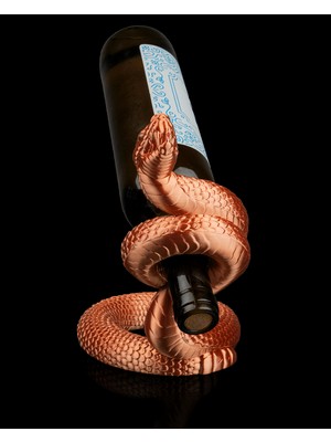 3Dlab Three-Dimensional Systems Yılan Figürlü Dekoratif Şarap Şişe Standı - Estetik Yılan Tasarım Şarap Tutucu Tutacak Şaraplık