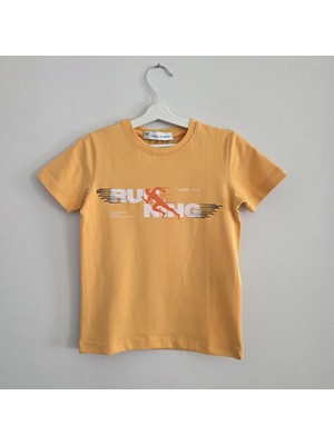 HC Happy Children Sarı Hc Run Club Baskılı  Erkek Çocuk  Tişört