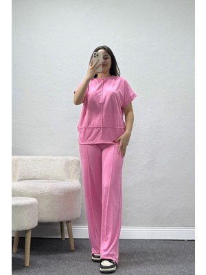 Belendir Kadın Çımalı Pike Takım Pembe